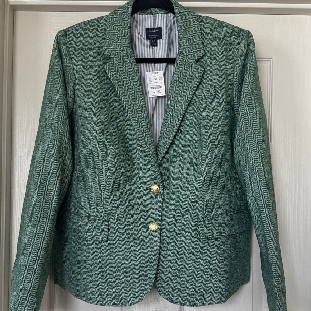 J. Crew Emerald Blazer with Gold Accents